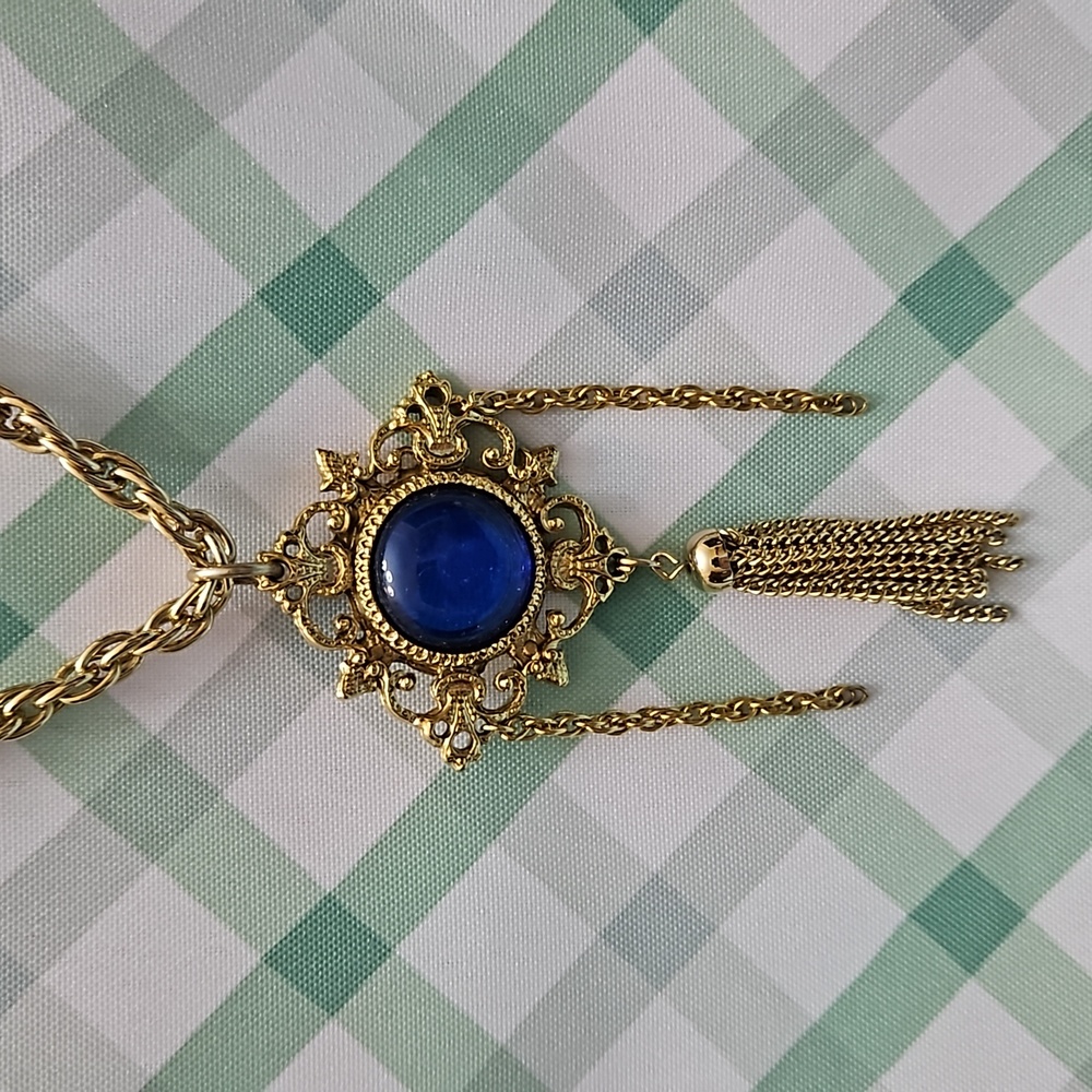 ** HOST PICK ** Women's Long Necklace with Blue Stone